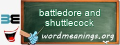 WordMeaning blackboard for battledore and shuttlecock